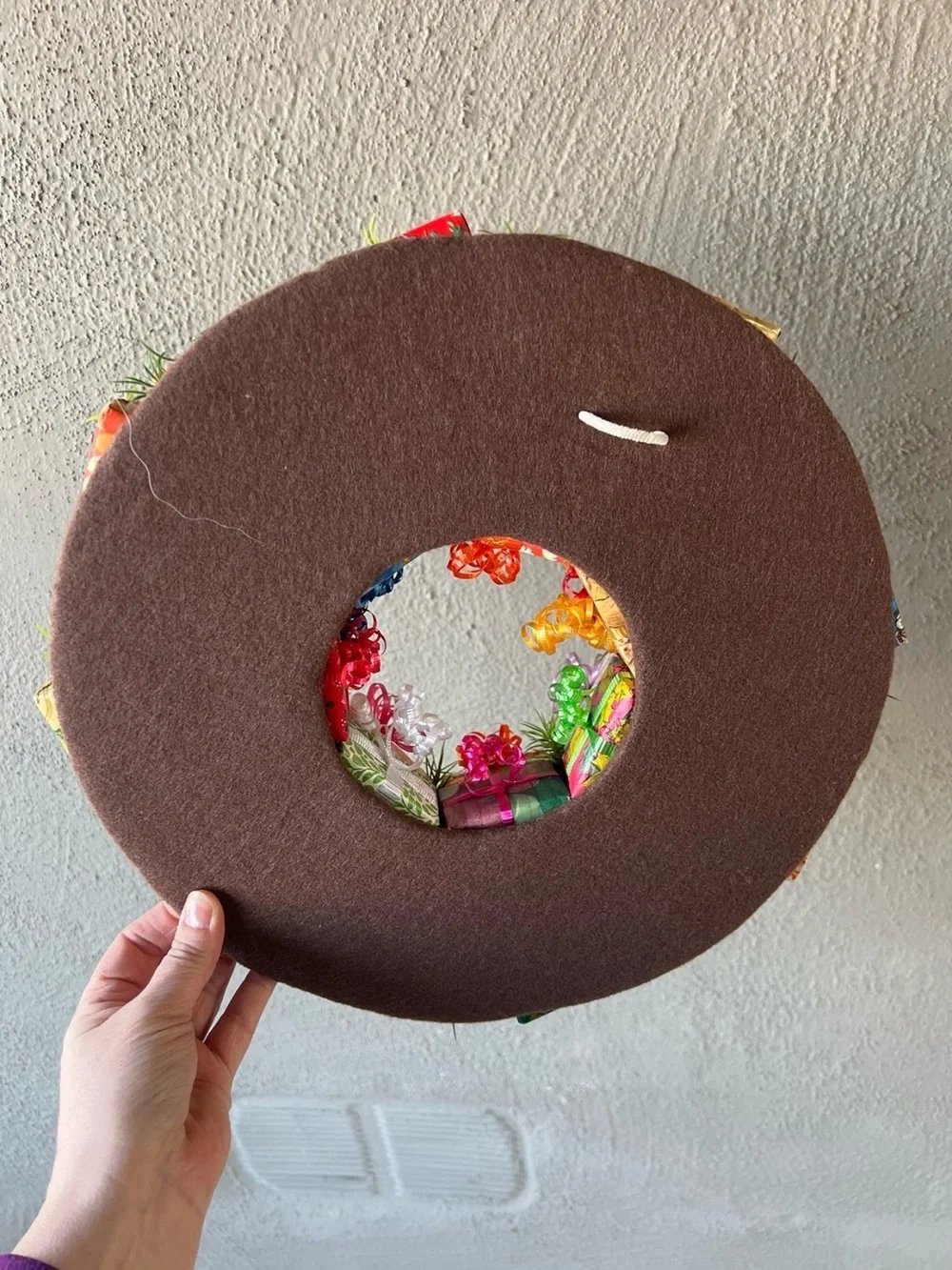Vintage Kitschy retro homemade Christmas Wreath